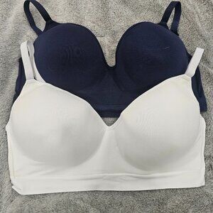 Nautica Bra Intimates Size 40DD - 2 Bras Blue & White